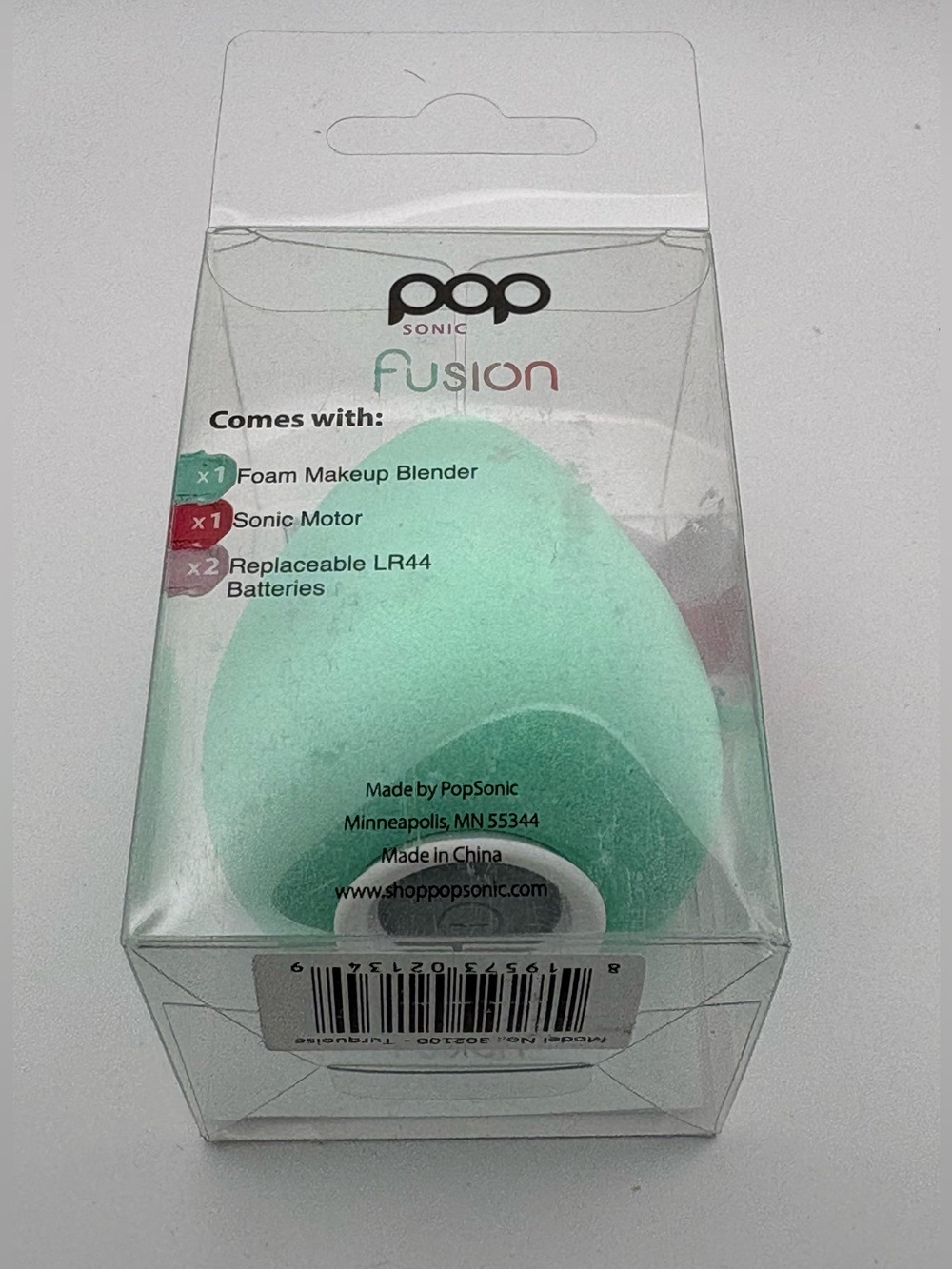 Pop Sonic Fusion Sonic Makeup Blender Turquoise FULL SIZE NEW IN BOX & Motorized